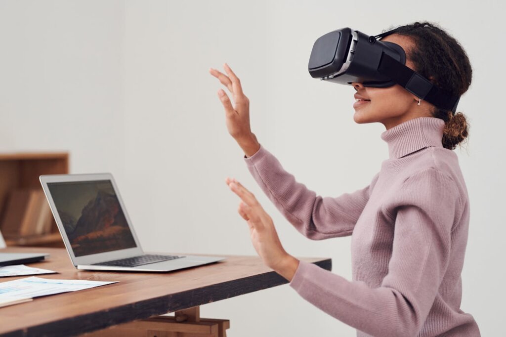 Futuristic technology like brain-computer interfaces aiding communication in nonverbal autism.